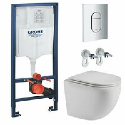 Комплект инсталляции GROHE Rapid SL NW0145/S с унитазом AQUAme AQM2002MW и сиденьем с микролифтом матовый (NW0274) Комплект инсталляции GROHE Rapid SL NW0145/S с унитазом AQUAme AQM2002MW и сиденьем с микролифтом матовый (NW0274)