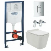 Комплект инсталляции GROHE Rapid SL NW0145/S с унитазом AQUAme AQM2003 и сиденьем с микролифтом (NW0275)