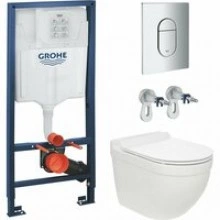 Комплект инсталляции GROHE Rapid SL NW0145/S с унитазом AQUAme AQM2010 и сиденьем с микролифтом, смыв Quiet (NW0277)