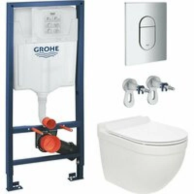 Комплект инсталляции GROHE Rapid SL NW0145/S с унитазом AQUAme AQM2010 и сиденьем с микролифтом, смыв Quiet (NW0277) Комплект инсталляции GROHE Rapid SL NW0145/S с унитазом AQUAme AQM2010 и сиденьем с микролифтом, смыв Quiet (NW0277)