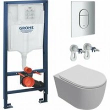 Комплект инсталляции GROHE Rapid SL NW0145/S с унитазом AQUAme AQM2012 и сиденьем с микролифтом, смыв Quiet (NW0279)