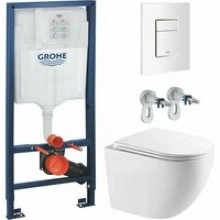 Комплект инсталляции GROHE Rapid SL 38772SH0 с унитазом AQUAme AQM2002L и сиденьем с микролифтом, смыв Quiet (NW0283)