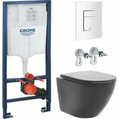 Комплект инсталляции GROHE Rapid SL 38772SH0 с унитазом AQUAme AQM2002MB и сиденьем с микролифтом (NW0284) Комплект инсталляции GROHE Rapid SL 38772SH0 с унитазом AQUAme AQM2002MB и сиденьем с микролифтом (NW0284)