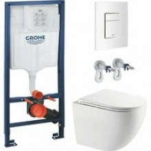 Комплект инсталляции GROHE Rapid SL 38772SH0 с унитазом AQUAme AQM2014PRO и сиденьем с микролифтом, смыв Invisible (NW0293)