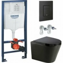 Комплект инсталляции GROHE Solido 38811KF0 с унитазом AQUAme AQM2001MB и сиденьем с микролифтом (NW0294)