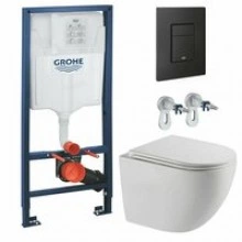 Комплект инсталляции GROHE Solido 38811KF0 с унитазом AQUAme AQM2002L и сиденьем с микролифтом, смыв Quiet (NW0295)
