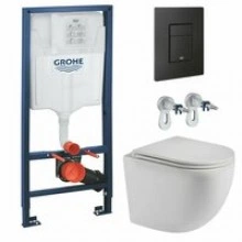 Комплект инсталляции GROHE Solido 38811KF0 с унитазом AQUAme AQM2002MW и сиденьем с микролифтом (NW0298)