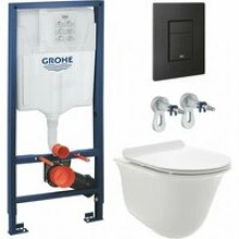 Комплект инсталляции GROHE Solido 38811KF0 с унитазом AQUAme AQM2005 и сиденьем с микролифтом (NW0300)