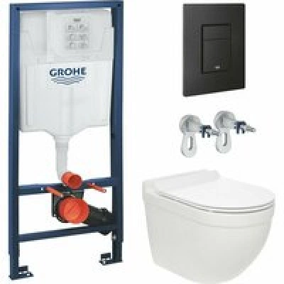 Комплект инсталляции GROHE Solido 38811KF0 с унитазом AQUAme AQM2010 и сиденьем с микролифтом, смыв Quiet (NW0301) Комплект инсталляции GROHE Solido 38811KF0 с унитазом AQUAme AQM2010 и сиденьем с микролифтом, смыв Quiet (NW0301)