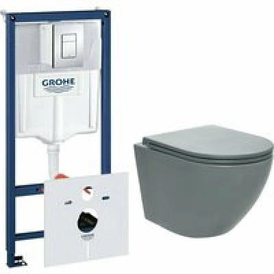 Комплект инсталляции GROHE Rapid SL 38775001 с унитазом AQUAme AQM2002MGR и сиденьем с микролифтом (NW0309) Комплект инсталляции GROHE Rapid SL 38775001 с унитазом AQUAme AQM2002MGR и сиденьем с микролифтом (NW0309)