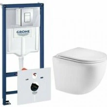 Комплект инсталляции GROHE Rapid SL 38775001 с унитазом AQUAme AQM2002MW и сиденьем с микролифтом (NW0310)