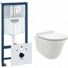 Комплект инсталляции GROHE Rapid SL 38775001 с унитазом AQUAme AQM2005 и сиденьем с микролифтом (NW0312)
