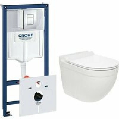 Комплект инсталляции GROHE Rapid SL 38775001 с унитазом AQUAme AQM2010 и сиденьем с микролифтом, смыв Quiet (NW0313) Комплект инсталляции GROHE Rapid SL 38775001 с унитазом AQUAme AQM2010 и сиденьем с микролифтом, смыв Quiet (NW0313)