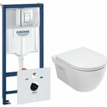 Комплект инсталляции GROHE Rapid SL 38775001 с унитазом AQUAme AQM2011 и сиденьем с микролифтом (NW0314)
