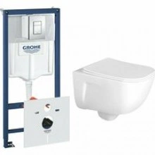 Комплект инсталляции GROHE Rapid SL 38775001 с унитазом Aquatek ДИВА AQ2012-00 и сиденьем с микролифтом (NW0321)