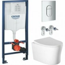 Комплект инсталляции GROHE Rapid SL NW0145/S с унитазом Aquatek НИКА AQ2009-00 и сиденьем с микролифтом (NW0326)