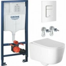 Комплект инсталляции GROHE Rapid SL 38772SH0 с унитазом Aquatek ЛУГАНО AQ2002-00 и сиденьем с микролифтом (NW0323)