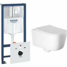 Комплект инсталляции GROHE Rapid SL 38775001 с унитазом Aquatek ЛУГАНО AQ2002-00 и сиденьем с микролифтом (NW0325)