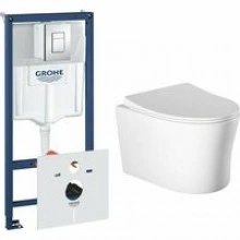 Комплект инсталляции GROHE Rapid SL 38775001 с унитазом Aquatek НИКА AQ2009-00 и сиденьем с микролифтом (NW0329)