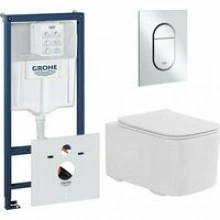 Комплект инсталляции GROHE Rapid SL NW0145/S с унитазом Aquatek КВАДРО AQ1515T-00 и сиденьем с микролифтом (NW0338)