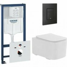 Комплект инсталляции GROHE Solido 38811KF0 с унитазом Aquatek КВАДРО AQ1515T-00 и сиденьем с микролифтом (NW0340)