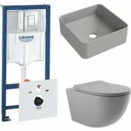 Комплект инсталляции GROHE Rapid SL 38775001 с унитазом Aqueduto OVO0130 и раковиной Aqueduto ESPIRAL ESP0330 (NW0358)