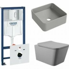 Комплект инсталляции GROHE Rapid SL NW0145/S с унитазом Aqueduto MACIO MAC0130 и раковиной Aqueduto ESPIRAL ESP0330 (NW0365)
