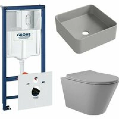 Комплект инсталляции GROHE Rapid SL NW0145/S с унитазом Aqueduto CONE CON0130 и раковиной Aqueduto ESPIRAL ESP0330 (NW0369) Комплект инсталляции GROHE Rapid SL NW0145/S с унитазом Aqueduto CONE CON0130 и раковиной Aqueduto ESPIRAL ESP0330 (NW0369)