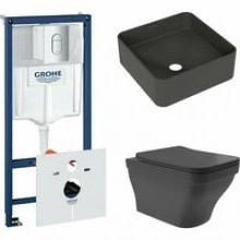 Комплект инсталляции GROHE Rapid SL NW0145/S с унитазом Aqueduto ESTETA EST0140 и раковиной Aqueduto ESPIRAL ESP0340 (NW0373)