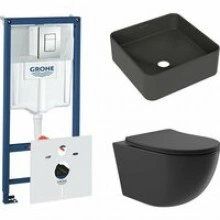 Комплект инсталляции GROHE Rapid SL 38775001 с унитазом Aqueduto OVO OVO0140 и раковиной Aqueduto ESPIRAL ESP0340 (NW0382)
