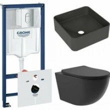Комплект инсталляции GROHE Rapid SL NW0145/S с унитазом Aqueduto OVO OVO0140 и раковиной Aqueduto ESPIRAL ESP0340 (NW0385)