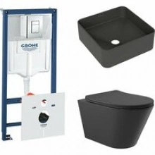 Комплект инсталляции GROHE Rapid SL 38775001 с унитазом Aqueduto CONE CON0140 и раковиной Aqueduto ESPIRAL ESP0340 (NW0390)