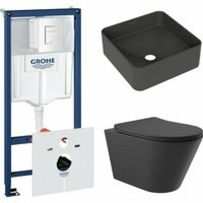 Комплект инсталляции GROHE Rapid SL 38772SH0 с унитазом Aqueduto CONE CON0140 и раковиной Aqueduto ESPIRAL ESP0340 (NW0392)