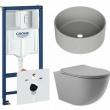 Комплект инсталляции GROHE Rapid SL NW0145/S с унитазом Aqueduto OVO OVO0130 и раковиной Aqueduto ESPIRAL D400 ESP0130 (NW0401)