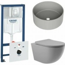 Комплект инсталляции GROHE Rapid SL 38775001 с унитазом Aqueduto OVO OVO0130 и раковиной Aqueduto ESPIRAL D400 ESP0130 (NW0398)