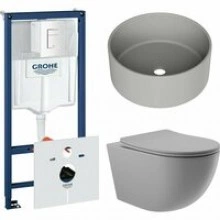 Комплект инсталляции GROHE Rapid SL 38772SH0 с унитазом Aqueduto OVO OVO0130 и раковиной Aqueduto ESPIRAL D400 ESP0130 (NW0400)