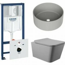 Комплект инсталляции GROHE Rapid SL NW0145/S с унитазом Aqueduto MACIO MAC0130 и раковиной Aqueduto ESPIRAL D400 ESP0130 (NW0405)