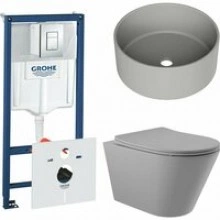 Комплект инсталляции GROHE Rapid SL 38775001 с унитазом Aqueduto CONE CON0130 и раковиной Aqueduto ESPIRAL D400 ESP0130 (NW0406)