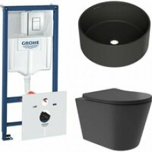 Комплект инсталляции GROHE Rapid SL 38775001 с унитазом Aqueduto CONE Plus CONT0240 и раковиной Aqueduto ESPIRAL D400 ESP0140 (NW0414)