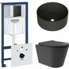 Комплект инсталляции GROHE Solido 38811KF0 с унитазом Aqueduto CONE Plus CONT0240 и раковиной Aqueduto ESPIRAL D400 ESP0140 (NW0415)