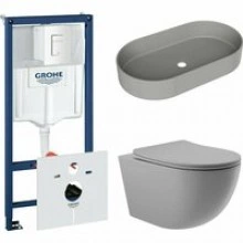 Комплект инсталляции GROHE Rapid SL 38772SH0 с унитазом Aqueduto OVO OVO0130 и раковиной Aqueduto ESPIRAL ESP0230 (NW0440)