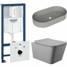 Комплект инсталляции GROHE Rapid SL 38772SH0 с унитазом Aqueduto MACIO MAC0130 и раковиной Aqueduto ESPIRAL ESP0230 (NW0444)