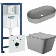 Комплект инсталляции GROHE Rapid SL NW0145/S с унитазом Aqueduto MACIO MAC0130 и раковиной Aqueduto ESPIRAL ESP0230 (NW0445)