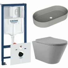 Комплект инсталляции GROHE Rapid SL NW0145/S с унитазом Aqueduto CONE CON0130 и раковиной Aqueduto ESPIRAL ESP0230 (NW0449)