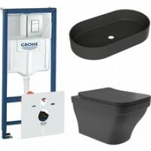 Комплект инсталляции GROHE Rapid SL 38775001 с унитазом Aqueduto ESTETA EST0140 и раковиной Aqueduto ESPIRAL ESP0240 (NW0450)