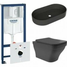 Комплект инсталляции GROHE Rapid SL NW0145/S с унитазом Aqueduto ESTETA EST0140 и раковиной Aqueduto ESPIRAL ESP0240 (NW0453)