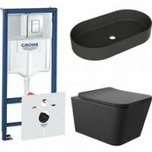 Комплект инсталляции GROHE Rapid SL 38775001 с унитазом Aqueduto MACIO MAC0140 и раковиной Aqueduto ESPIRAL ESP0240 (NW0466)