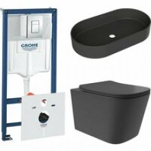 Комплект инсталляции GROHE Rapid SL 38775001 с унитазом Aqueduto MACIO Plus MACТ0240 и раковиной Aqueduto ESPIRAL ESP0240 (NW0474)