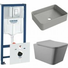 Комплект инсталляции GROHE Rapid SL 38775001 с унитазом Aqueduto MACIO MAC0130 и раковиной Aqueduto ESPIRAL ESP0430 (NW0482)
