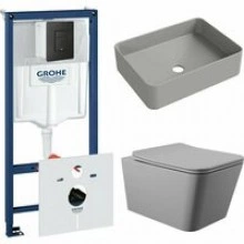 Комплект инсталляции GROHE Solido 38811KF0 с унитазом Aqueduto MACIO MAC0130 и раковиной Aqueduto ESPIRAL ESP0430 (NW0483)